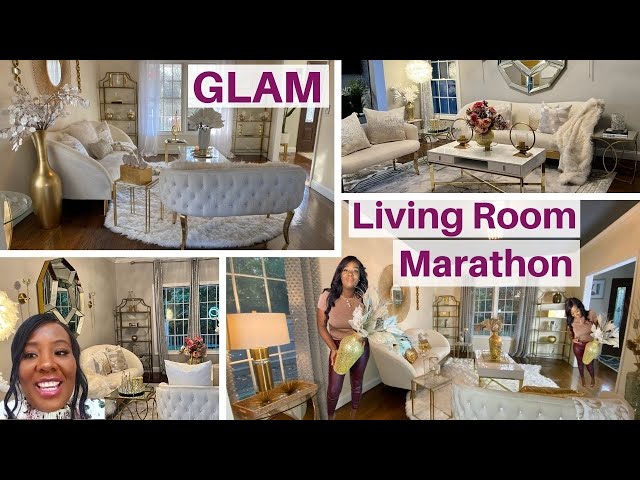 GLAM LIVING DECOR IDEAS & TOUR MARATHON | Decorate With Me ! Glam Home Decor