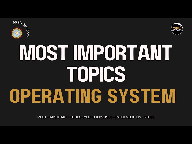 Most Important Topics Operating System | Operating System 2nd Year | OS Aktu Exam | Multi Atoms Plus