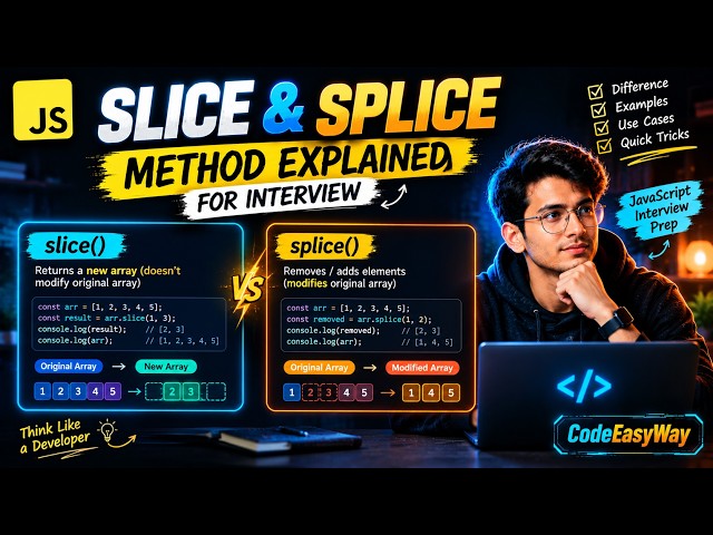 JavaScript slice() vs splice() 🔥 | Difference Explained with Examples | Hindi
