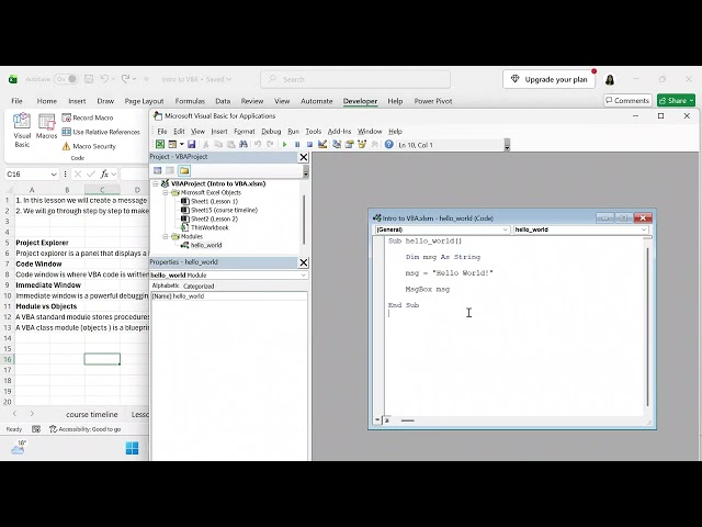 Understand Excel's VBA environment