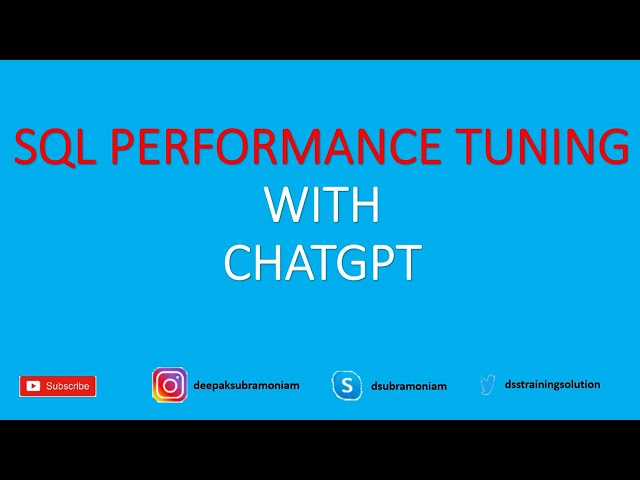 CHATGPT & SQL PERFORMANCE TUNING | TAMIL | TUNING SQL SERVER
