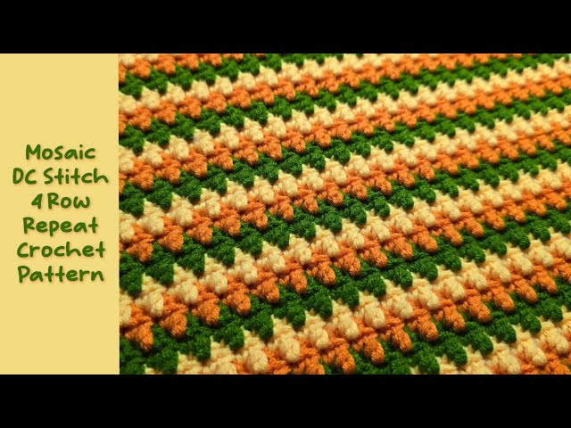 Mosaic DC Stitch 4 Row Repeat Crochet Pattern | Crochet Stitches | Crochet Blanket 