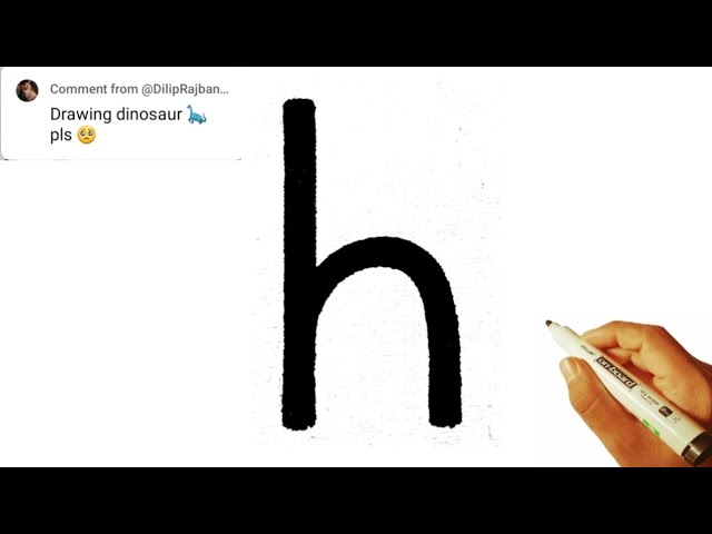 How to draw a dinosaur 🦖 with H letter very easy 