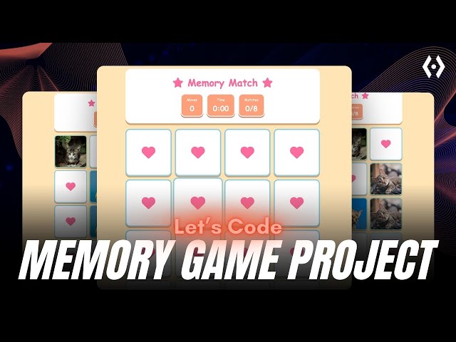 Build a Memory Card Game | HTML CSS JavaScript Tutorial (Flip Animation + Timer)