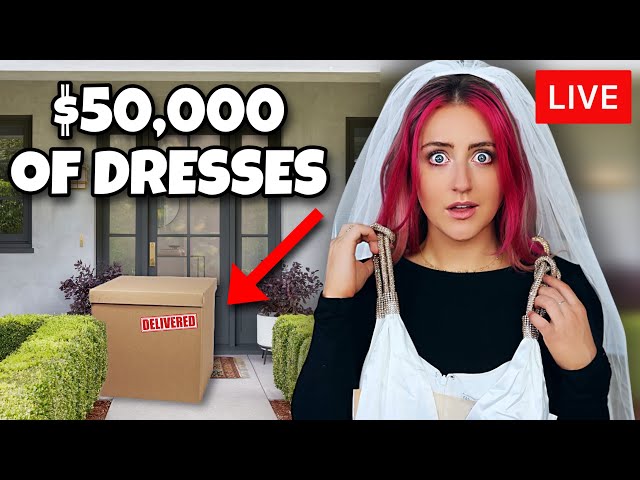 I Got 13 DESIGNER Wedding Dresses for FREE / GIVING THEM AWAY  🔴 LIVE STREAM 🔴
