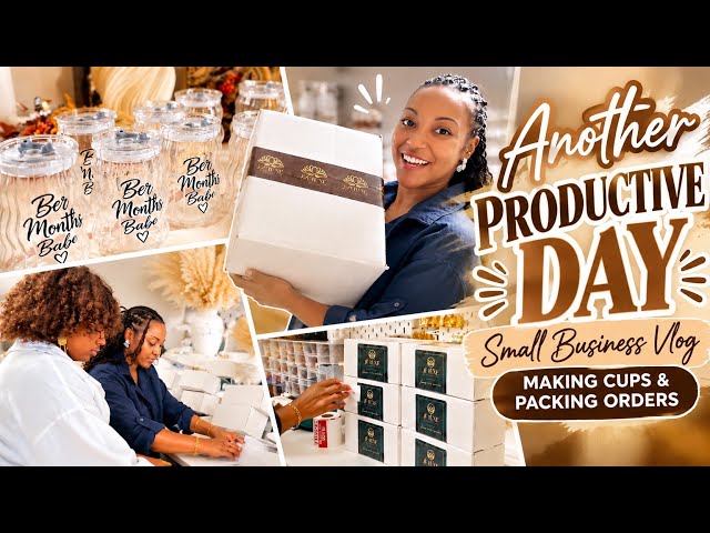 CLEARING OUT MY ORDER QUEUE! 📦 | Making Cups + Packing Orders | Productive Small Business Vlog