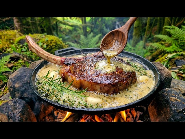 Butter-Basted Tomahawk Steak & Crispy Parmesan Potatoes | The Ultimate Forest Feast