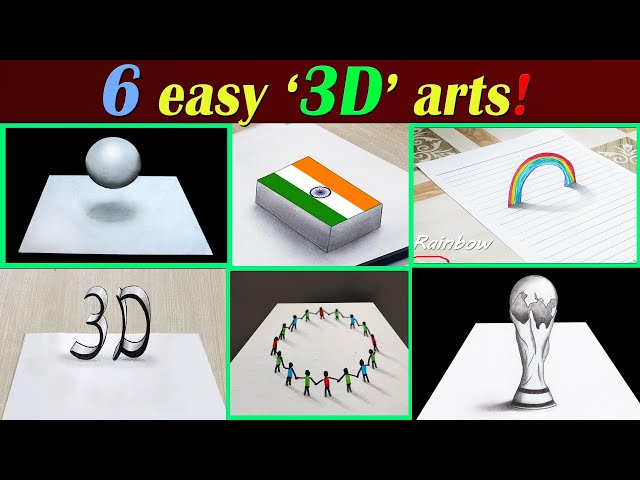 6 Easy 3D Drawing Tutorial ! 😱 illusion Drawing tutorials (Part 3)