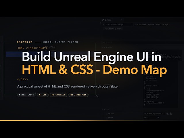 Unreal Engine 5 Beginner Tutorial | UI in HTML/CSS | Demo Map