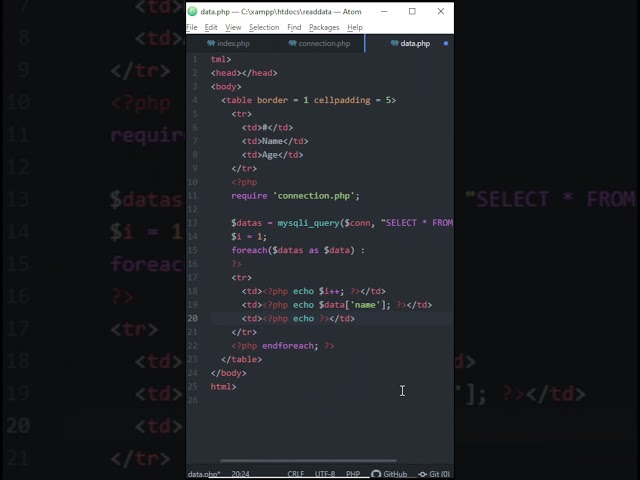 Part 2 | Display Data From Database | HTML PHP MySQL