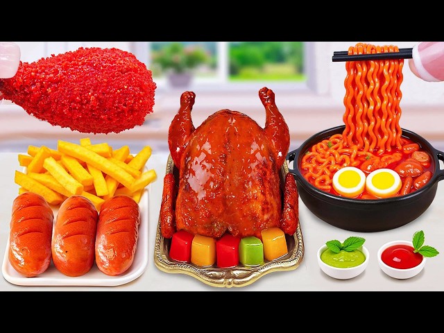 Best Of Korean Food 🍗🔥 Fried Chicken & Buldak Noodles Compilation | Miniature Cooking