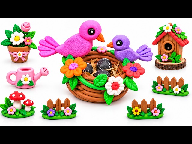 Easy Air Dry Clay Bird Tutorial | DIY Clay Art | Cute Miniature Birds Craft
