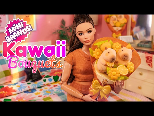 New Mini Brands : Kawaii Bouquets | Do They Fit Barbie? DIY Flower Stand