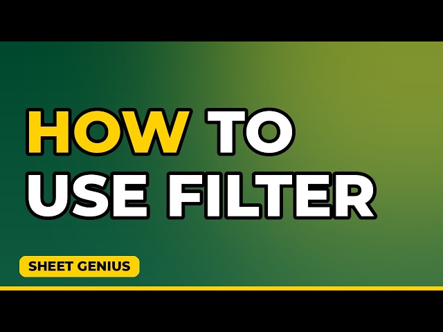 How to Use FILTER Function in Excel (Dynamic Arrays Explained)