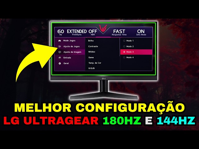 MELHOR CONFIGURAÇÃO PARA O LG UltraGear 180HZ e 144HZ (Guia Definitivo)