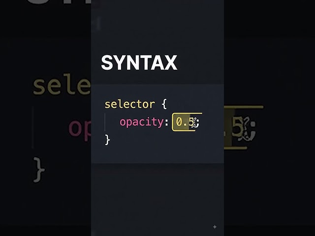 CSS Opacity 👻 | Make Elements Transparent with CSS! 💻 #CSS #Coding #WebDevelopment #cssfilters #all
