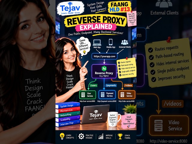 FAANG HLD #13 🔥 | Reverse Proxy Explained in 60 Seconds!