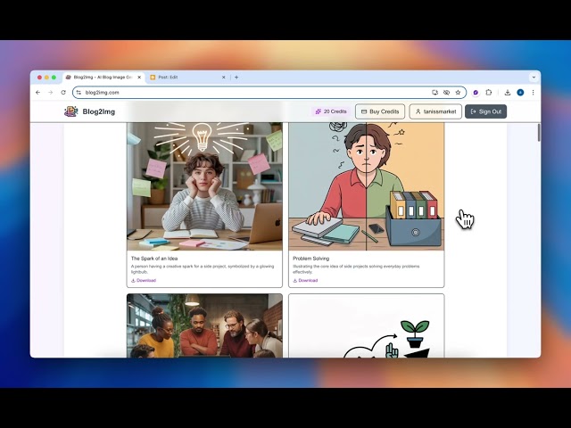 Blog2Img Launch Demo - AI Blog Image Generator