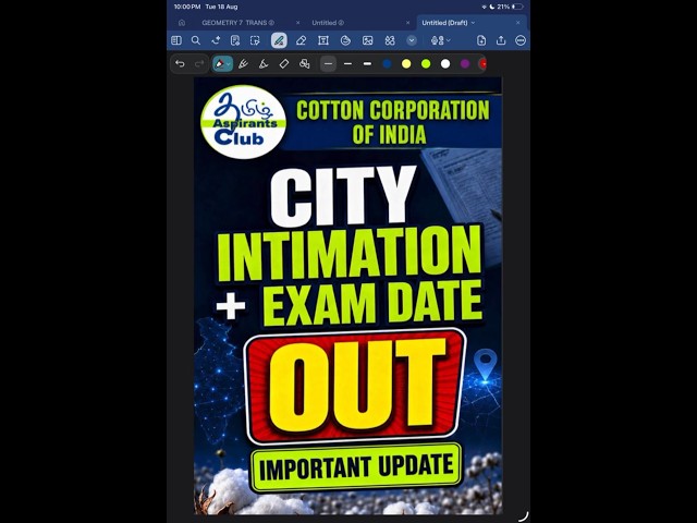 CCI 🔥| CITY INTIMATION & EXAM DATE OUT | தமிழில்