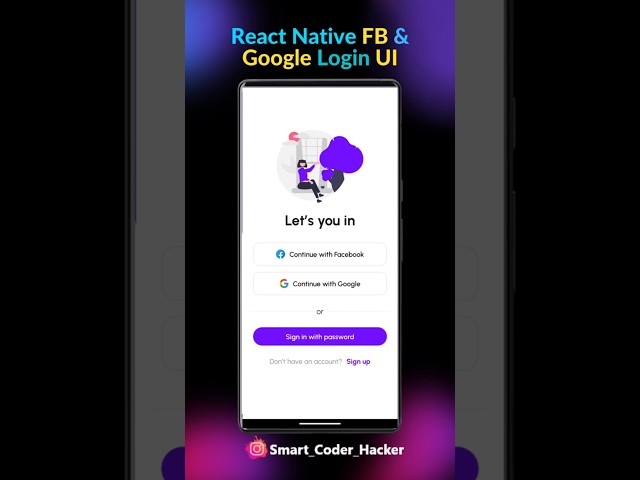 React Native Day 2 ||Facebook|| Google Login Screen Design with API Integration 2024 #appkit