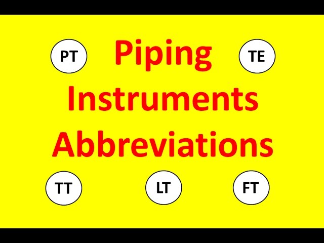 Piping | Instruments Abbreviations