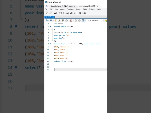 Create database using MYSQL Workbench #mysql