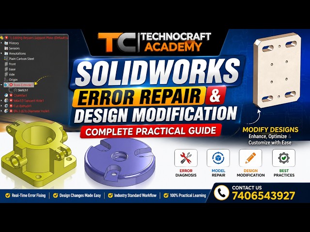 Session - 6.1 | SOLIDWORKS Error Repair & Design Modification | Complete Practical Guide