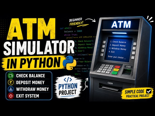ATM Simulator in Python | Python Mini Project for Beginners | Step-by-Step Tutorial #python