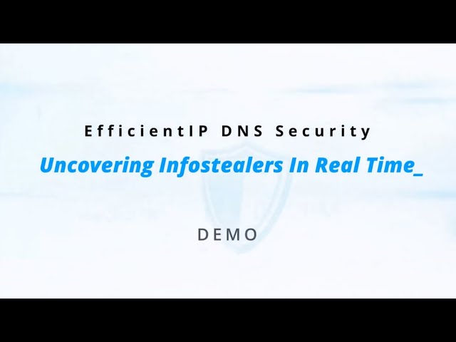 EfficientIP DNS Security Uncovering Infostealers In Real Time - Demo