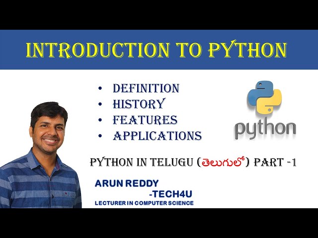 PYTHON IN TELUGU PART - 1 || INTRODUCTION TO PYTHON || PYTHON COURSE ||
