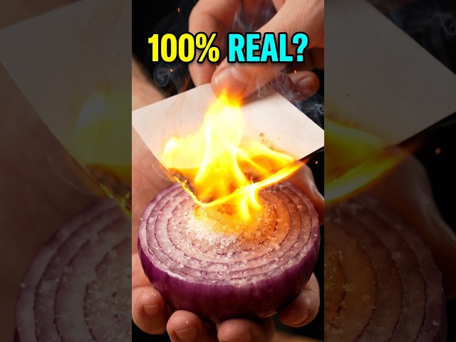 Don't Try This Onion Fire Trick! ❌🔥 #shorts #experiment #fail #telugu #trending #viral