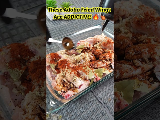 Warning: These Adobo Fried Wings Are ADDICTIVE! 😲 🔥🍗 #shortsvideo #viralshort #friedchickenwings
