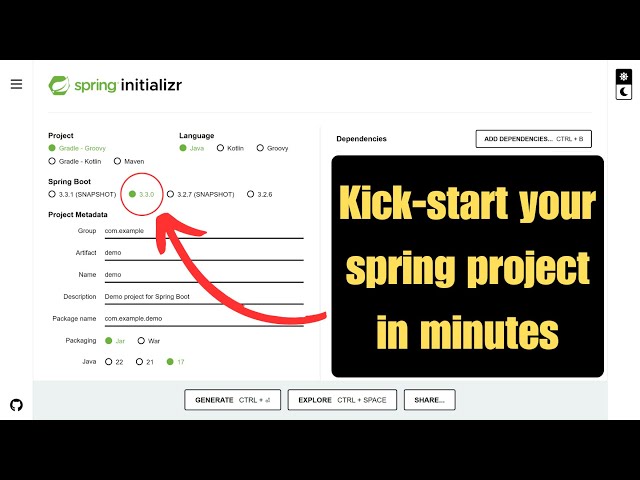 how to create new project in spring initializr