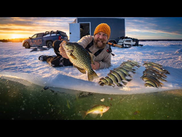 48 hr Minnnesota Ice Catch & Cook Crappy Walleye Bluegill- Ep. 5 On the Ice Season 2 The Road Trip