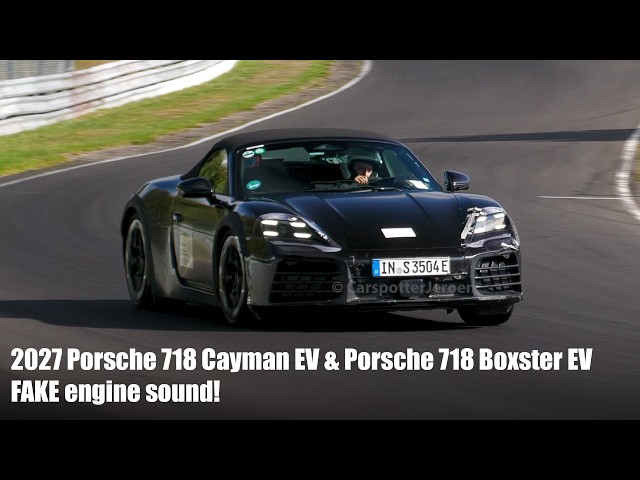 2027 Porsche 718 Cayman EV & Porsche 718 Boxster EV spied at the Nurburgring! | FAKE engine sound!