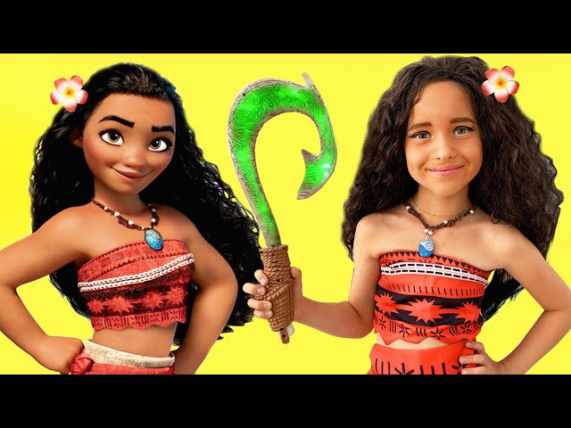 Princess MOANA MAKEUP Tutorial for Kids! Sofia Plays with Toys for girls