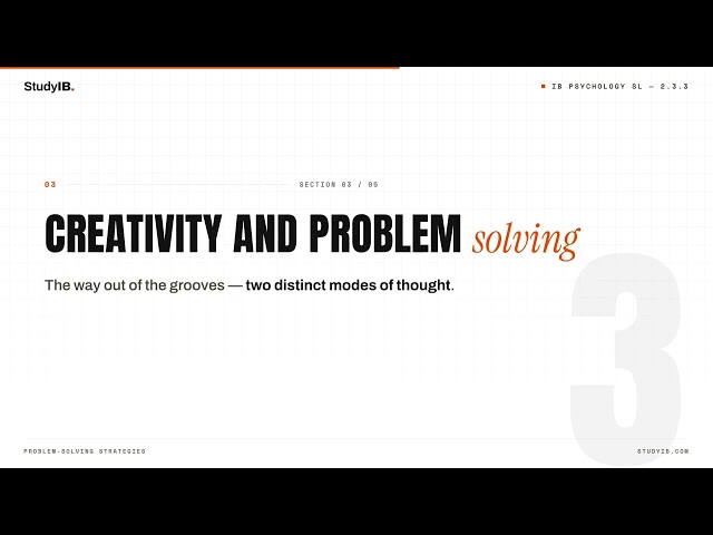 IB Psychology SL 2026 2.3.3 — Solving Problems