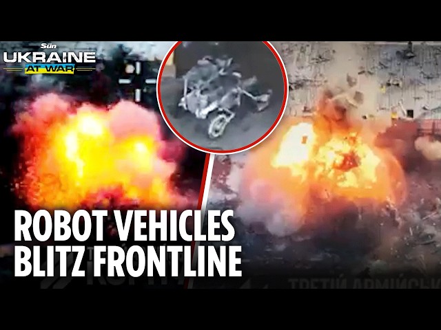 Ukrainian kamikaze ground robots armed with grenade launchers blow up Russian shelters