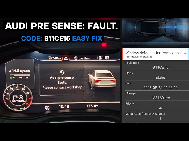 Audi Pre Sense Fault Fix (Code: B11CE15) + A4 B9, A5, Q5, Q7