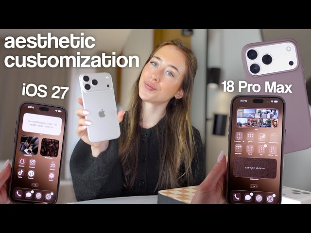 What's on my iPhone 18 Pro Max 🤎 *aesthetic customization* | fall theme, widgets, iOS 27!