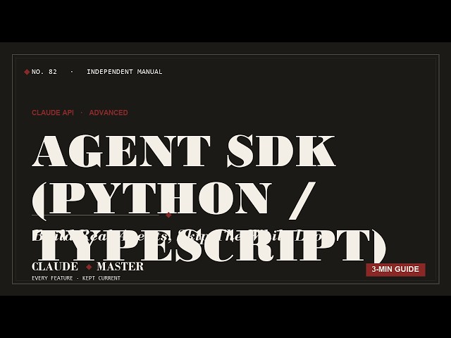 Claude Agent SDK: Build Autonomous Python & TypeScript Agents | Claude Master