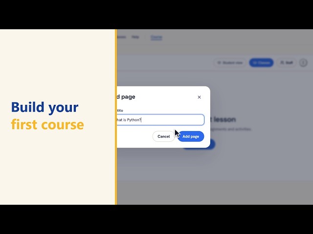 Create a course and add your first activity in Python Classroom