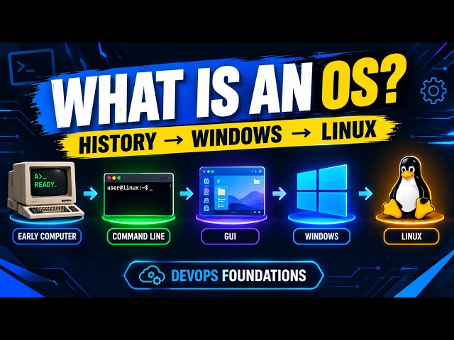 What Is an Operating System? | History, GUI, Windows, Linux & More| Computer fundamentals for DevOps