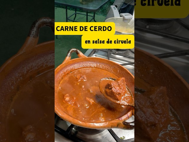 SALSA DE CIRUELAS Y CARNE DE CERDO  #shorts #shortvideo  #recetas  #recetasfaciles