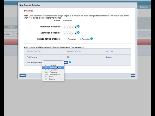 Conditional Discrimination 1: Enter Your Prompt Schedule