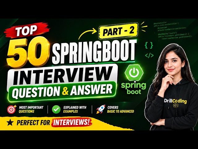 Top 50 Java Interview Questions & Answers (2026) | Part 2 | REST, JPA, Hibernate & Spring Security