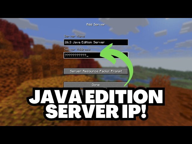 Minecraft 26.3 Java Edition Server IP Address