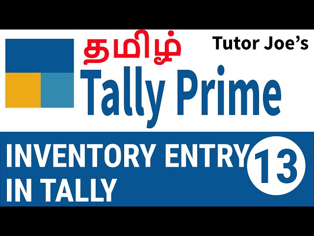 Inventory Management System in Tally Prime | Tally Prime Tutorial in Tamil