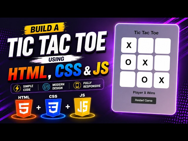 Build a Tic Tac Toe Game Using HTML, CSS & JavaScript | Tic Tac Toe Game #HTML #CSS #JavaScript