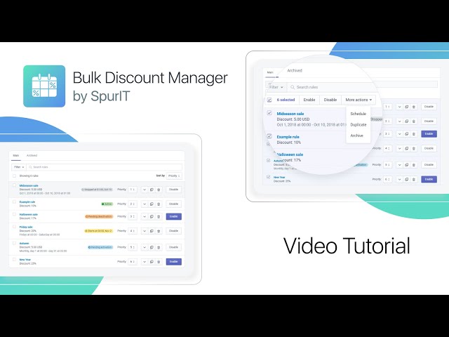 Bulk Discount & Sales Manager Shopify App - Tutorial Video by SpurIT